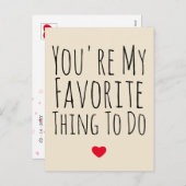 Je bent mijn favoriete ding om grappige dag te doe feestdagenkaart (Voorkant / Achterkant)
