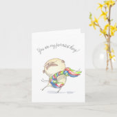 Je bent mijn favoriete ding, Pug Love Kaart (Gele Bloem)