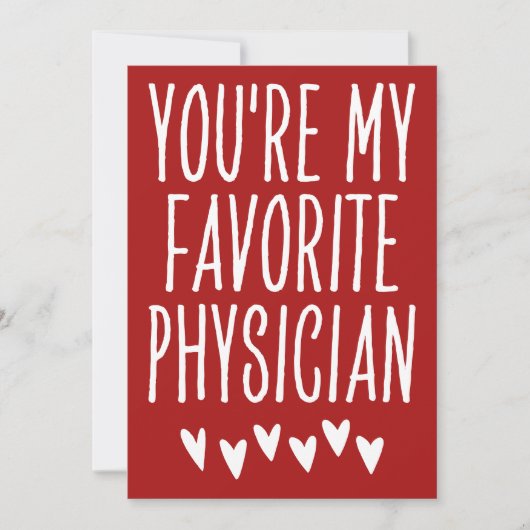 Je bent mijn favoriete dokter Funny Valentijnsdag Feestdagenkaart (Voorkant)