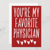 Je bent mijn favoriete dokter Funny Valentijnsdag Feestdagenkaart (Voorkant / Achterkant)
