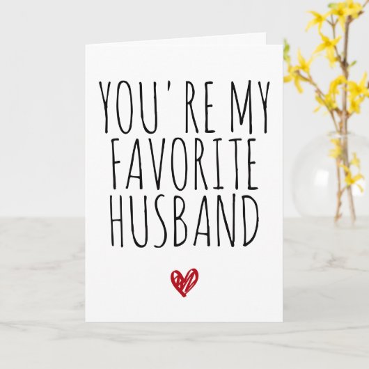 Je bent mijn favoriete echtgenoot Funny Vday - Val Kaart (Gele Bloem)