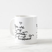 Je bent mijn favoriete Husband Cute Heart Valentij Koffiemok (Voorkant links)