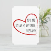 Je bent mijn favoriete man, grappig design feestdagenkaart (Staand voorkant)