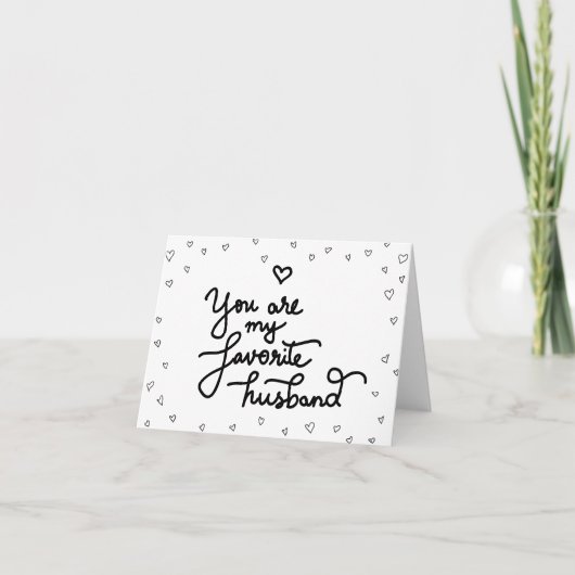Je bent mijn favoriete man Schattige Hearts Valent Feestdagen Kaart (Voorkant)