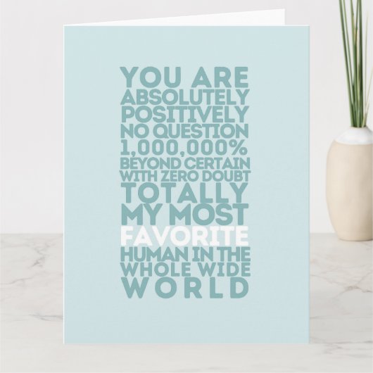 Je bent mijn favoriete mens bedankkaart (Voorkant)