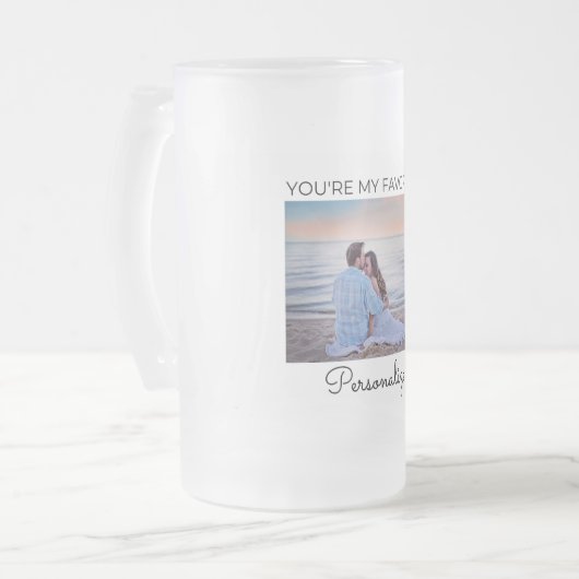 Je bent mijn favoriete persoonlijke vooringenomen  matglas bierpul (Voorkant links)