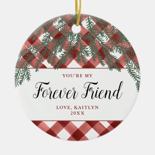 Je bent mijn Forever Vriend Gepersonaliseerd Gecon Keramisch Ornament (Voorkant)