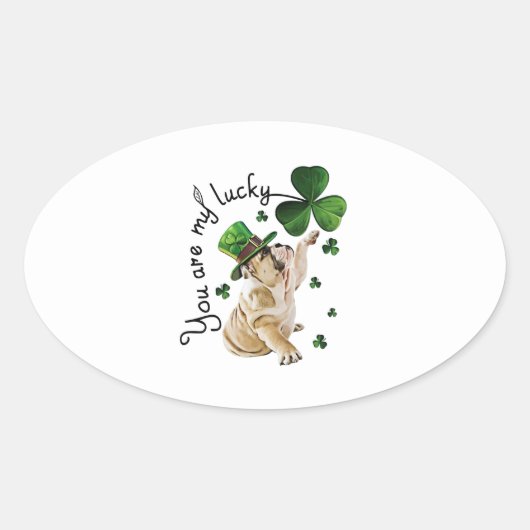 Je bent mijn geluk ovale sticker (Voorkant)