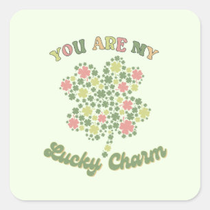 Je bent mijn geluk vierkante sticker