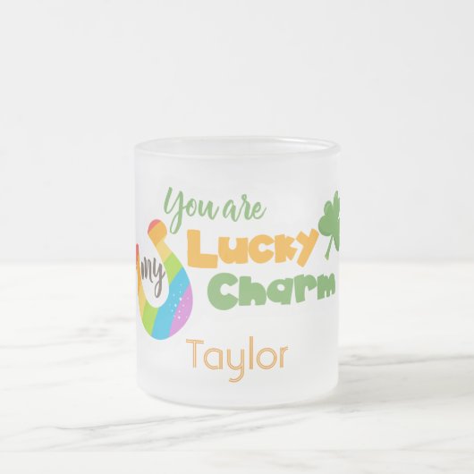 Je bent mijn geluksdag. matglas koffiemok (Center)