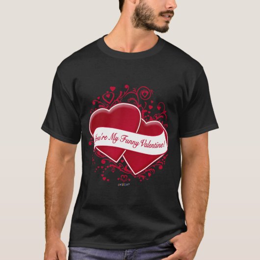 Je bent mijn grappige Valentijn! Rode harten T-shirt (Voorkant)