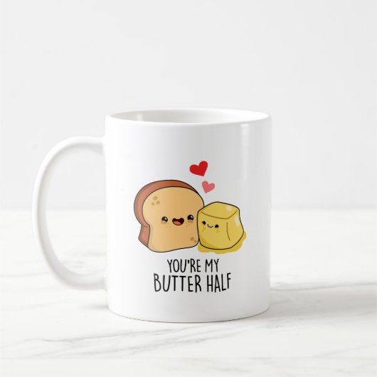 Je bent mijn halfgrappige Butter Toast Pun Koffiemok (Links)