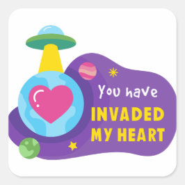 Je bent mijn hart binnengevallen vierkante sticker
