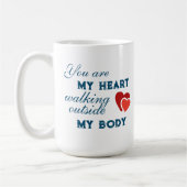 Je bent mijn hart dat buiten mijn lichaam loopt koffiemok (Links)