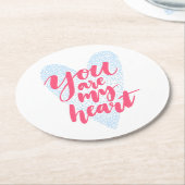 Je bent mijn hart ronde kartonnen onderzetter (Gebogen)