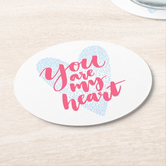 Je bent mijn hart ronde kartonnen onderzetter (Gebogen)