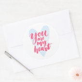 Je bent mijn hart ronde sticker (Envelop)