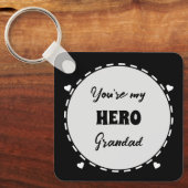 Je bent mijn held Grandad, voeg foto zwart toe Sleutelhanger (Voorkant)