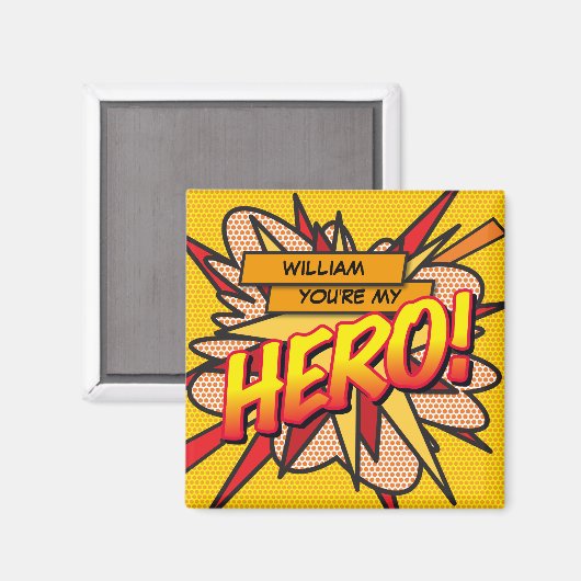 Je bent mijn HELD Leuk Retro Stripboek Pop Art Magneet (Voorkant / Achterkant)