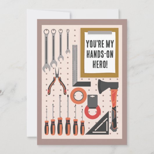 Je bent mijn held, pap Vaderdag Tools Feestdagenkaart (Voorkant)