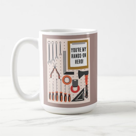 Je bent mijn held, pap Vaderdag Tools Koffiemok (Links)