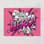 Je bent mijn HERO Fun Retro Comic Book Pop Art Briefkaart (Voorkant)