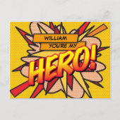 Je bent mijn HERO Fun Retro Comic Book Pop Art Briefkaart (Voorkant)