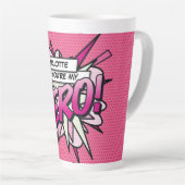 Je bent mijn HERO Fun Retro Comic Book Pop Art Latte Mok (Rechterhoek)