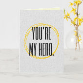 Je bent mijn Hero Vaderdag Glitter Kaart (Gele Bloem)