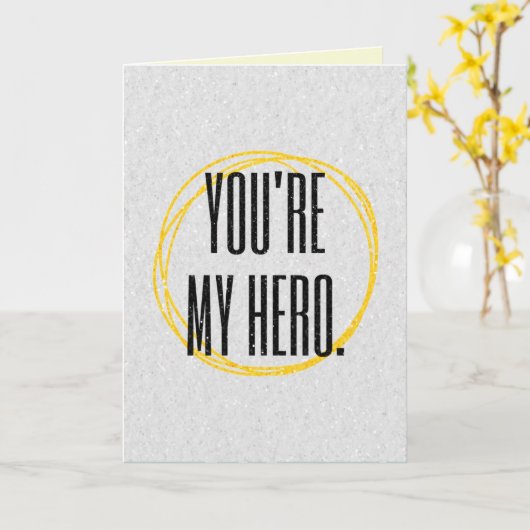 Je bent mijn Hero Vaderdag Glitter Kaart (Gele Bloem)