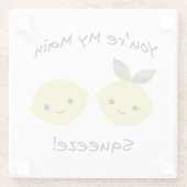 Je bent mijn hoofdpleisters glazen onderzetter (Achterkant)