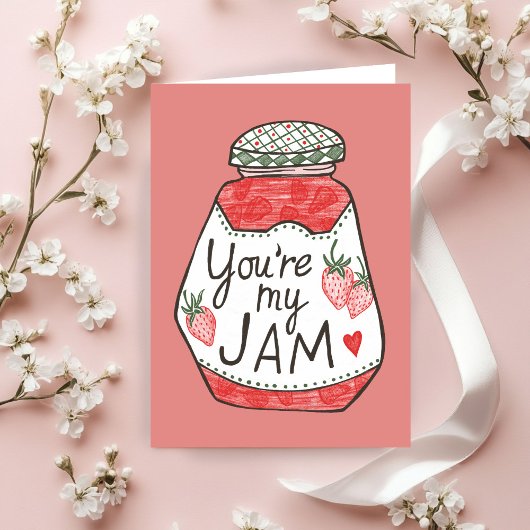 JE BENT MIJN JAM Aardbei Illustratie Aangepaste Li Kaart