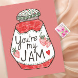 JE BENT MIJN JAM Aardbei Illustratie Custom Love Briefkaart<br><div class="desc">Pas deze kaart aan met je eigen tekst! Neem een kijkje in mijn winkel voor meer of laat het me weten als je iets op maat wilt.</div>