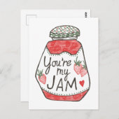 JE BENT MIJN JAM Aardbei Illustratie Custom Love Briefkaart (Voorkant / Achterkant)