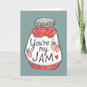 JE BENT MIJN JAM Aardbei Illustratie Custom Love Kaart