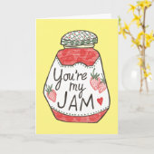 JE BENT MIJN JAM Aardbei Illustratie Custom Love Kaart (Gele Bloem)