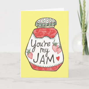 JE BENT MIJN JAM Aardbei Illustratie Custom Love Kaart