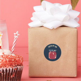 Je bent mijn Jam Custom Jelly Jar Ronde Sticker