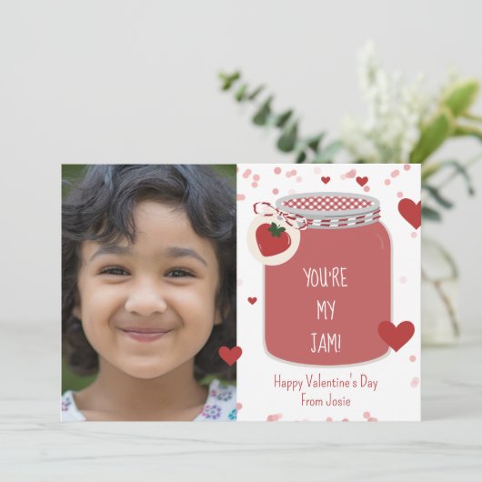 Je bent mijn Jam Strawberry Classroom Valentijn Kaart (Staand voorkant)