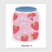 Je bent mijn Jam Strawberry Jam Heart Valentijn Sticker (Vel)