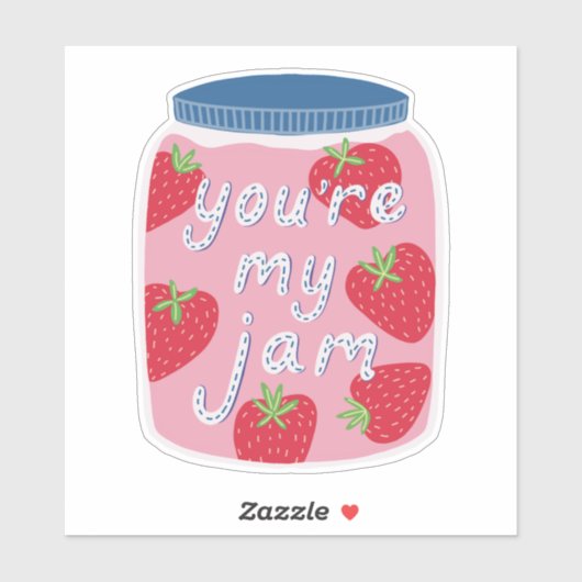 Je bent mijn Jam Strawberry Jam Heart Valentijn Sticker (Vel)
