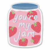 Je bent mijn Jam Strawberry Jam Heart Valentijn Sticker (Voorkant)