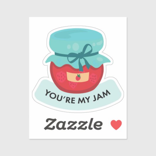 Je bent mijn jam Valentijnsdag Custom Cut Sticker (Vel)