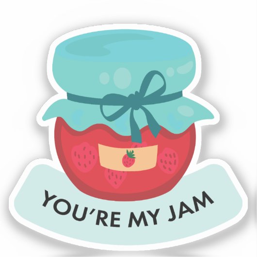 Je bent mijn jam Valentijnsdag Custom Cut Sticker (Voorkant)