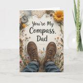 Je bent mijn kompas vader wandelen vaders dag kaart (Voorkant)