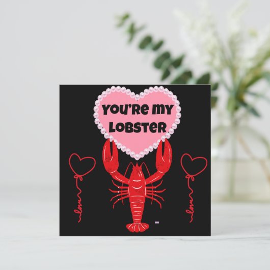 Je bent mijn kreeft Funny Jubileum Kaart (Staand voorkant)