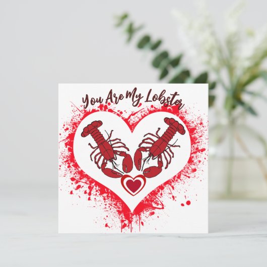 Je bent mijn kreeft Funny Love Jubileum Kaart (Staand voorkant)