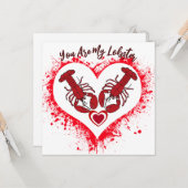 Je bent mijn kreeft Funny Love Jubileum Kaart (Voorkant / Achterkant in situ)