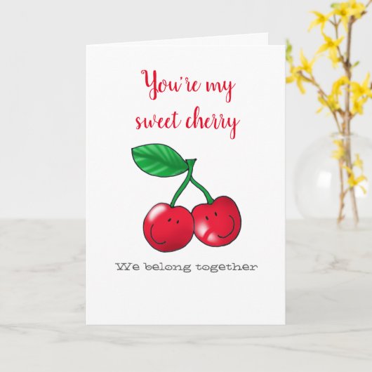 Je bent mijn lieve kers kaart (Gele Bloem)