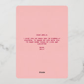 Je bent mijn minimale roze liefdesValentijn Folie Feestdagenkaart (Achterkant)